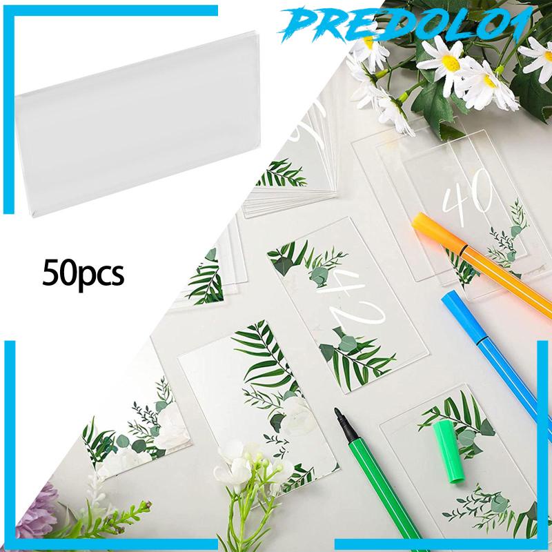 [Predolo1] Blank Rectangle Kartu Nama Akrilik Bentuk Persegi Panjang Untuk Acara Ulang Tahun 9Cmx5cm