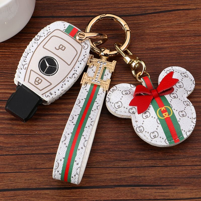 Mercedes-benz Leather key Holder cover Smart key case Luminous Sarung Kunci Mobil e200l cla clb