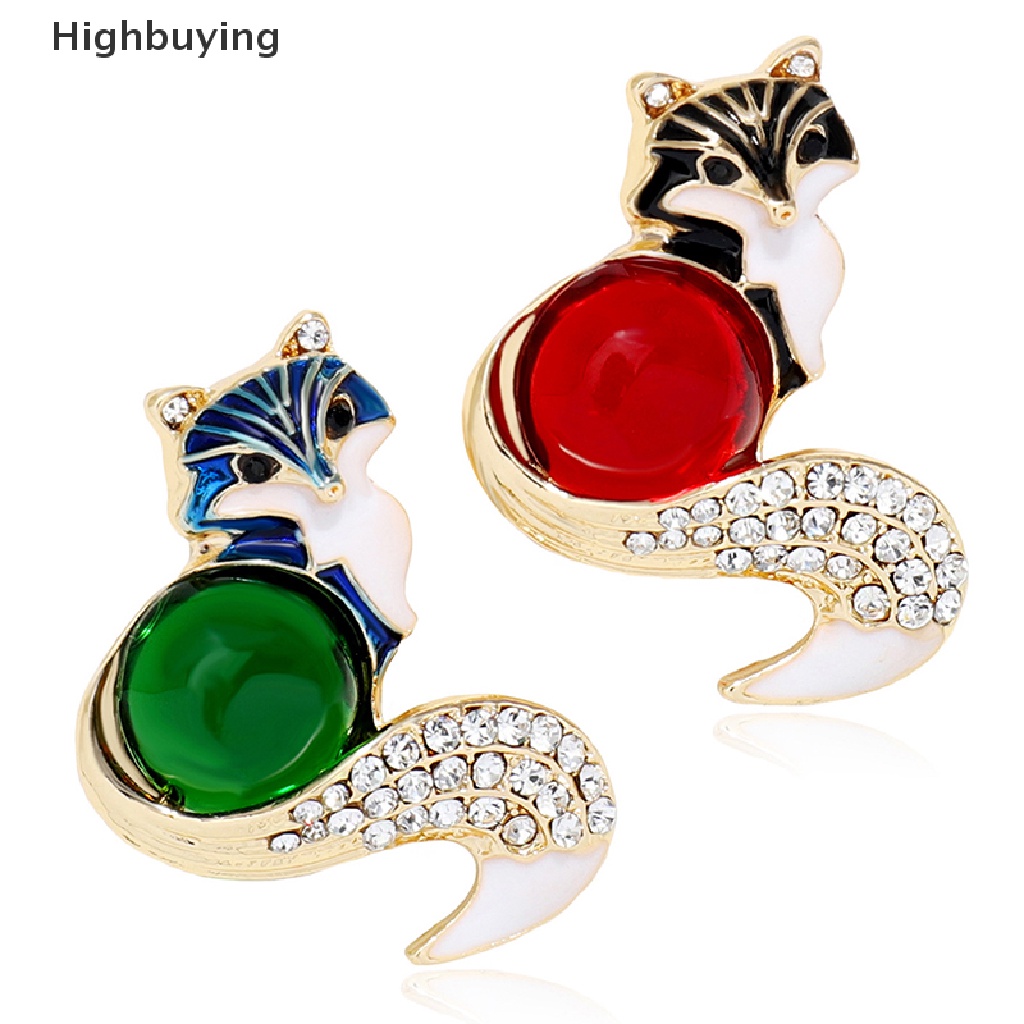 Hbid Fox Bros Untuk Wanita Enamel Indah Hewan Pesta Santai Brooch Pin Hadiah Pakaian Sweater Perhiasan Aksesoris Hadiah Glory