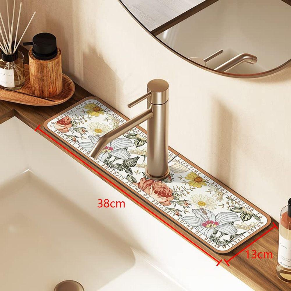 Suyo Faucet Draining Mat Fantasy Style Bathroom Splash Guard Alas Pengeringan