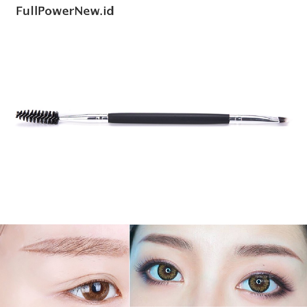 Power 1pack Alat Makeup Gagang Dual Brow Brush Hot Sikat Alis Double Penci Alis ID