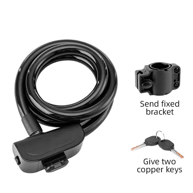 Kunci Sepeda / Motor Portable Anti Maling Bahan Baja Dengan Kunci