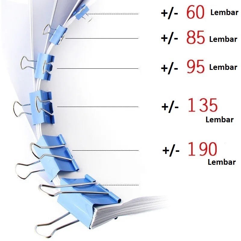 24pcs 41mm Binder Paper Clip Warna Warni Besi Klip Jepit Kertas OSM-ST0264