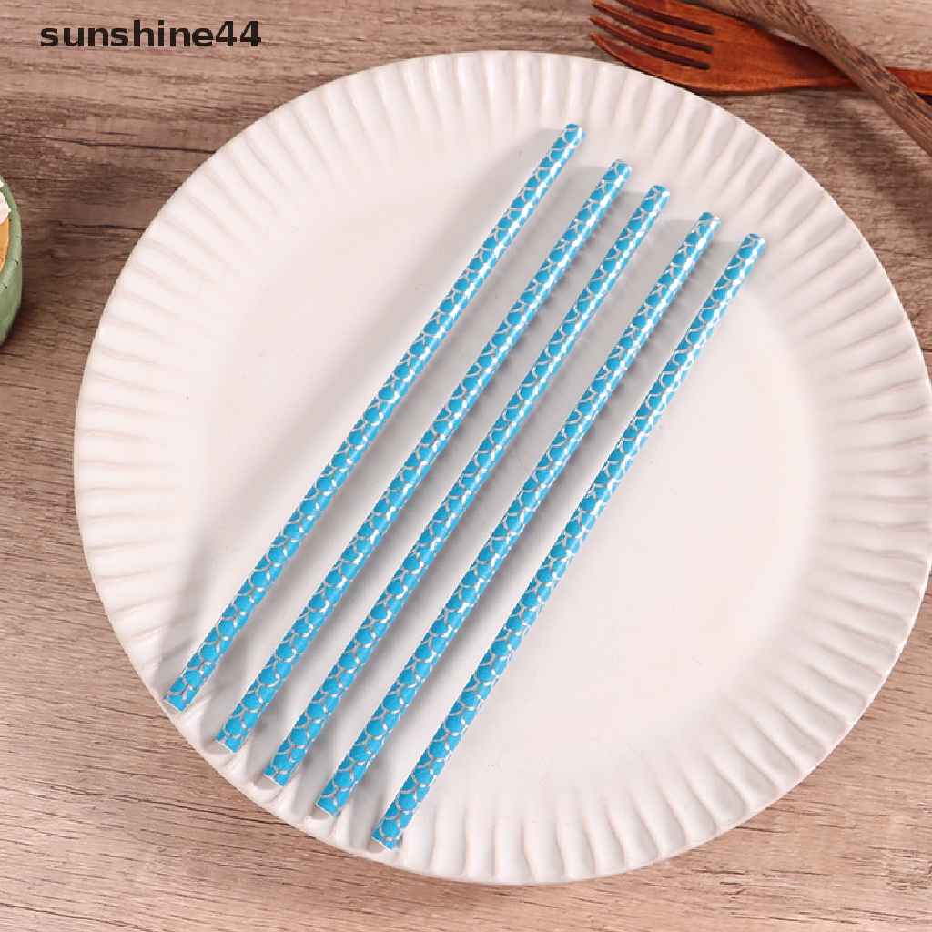 Sunshine 25pcs Paper Mermaids Straw Birthday Party Drinking Straws Decor Supplies ID