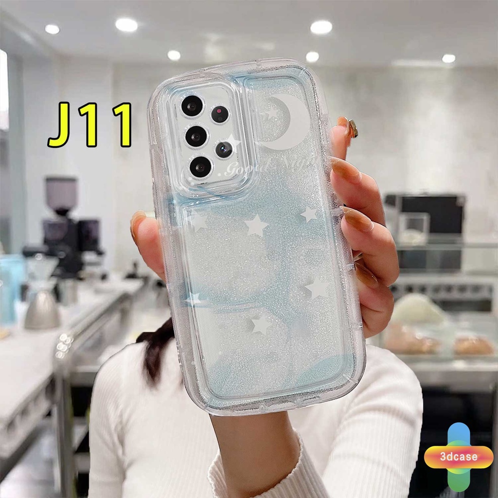 Pasangan Soft Case Bening Untuk Samsung A13 A03 A22 A32 A14 A52 A12 A04 A04S A23 A03S A50 A02S A20 A50S A30S A52S A30 M12 M22 M32 A125 A14 LTE A13 Lie A037F F12 M04 M10S M02S A025 A205 F02S Fantasi Langit Berbintang Bintang Bulan Shockproof Airbag Cover