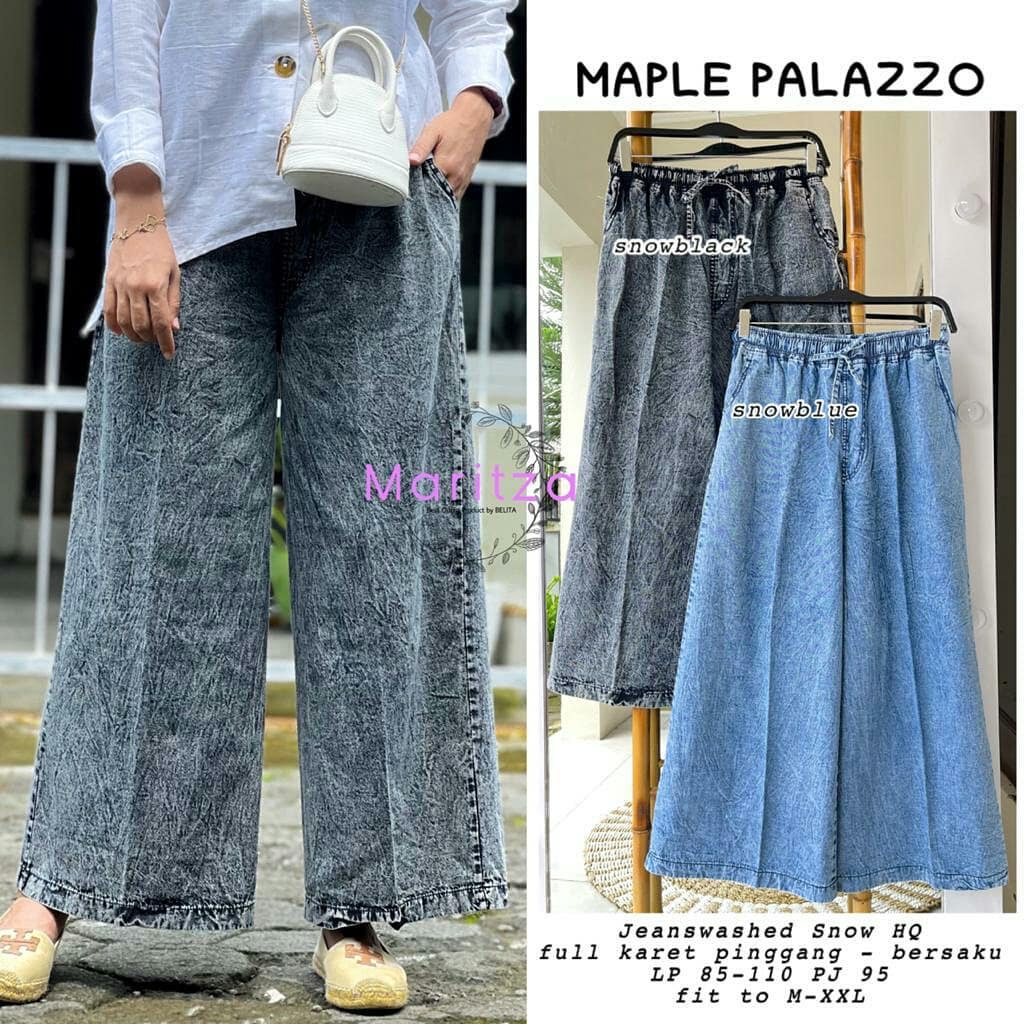 Kulot Jeans Jumbo Maple Palazzo Jelita  Ori By Maritza By Queen Pants
