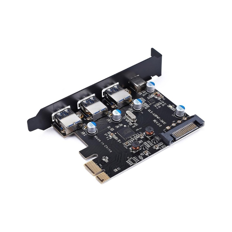 Zzz PCI-E USB3 0kartu 4-Port Tipe-C 1x TypeA 3x FL1100 Chip 5Gbps Untuk Desktop PC