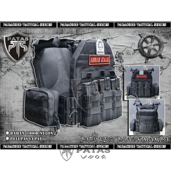 Patas - Body Vest Black Mamba FullSet Original Durhaim - Modular Pouch