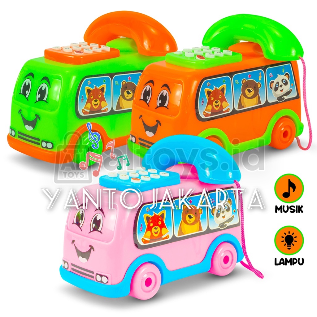 MAINAN ANAK BUS TELEPHONE DENGAN MUSIK