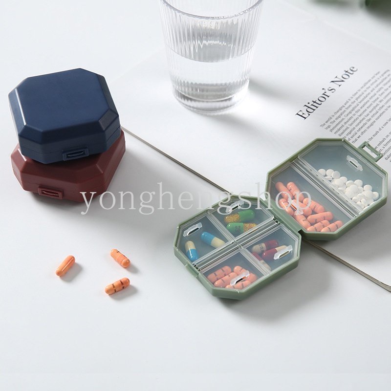 6kisi Kotak Pil Mini Travel Portable Kotak Penyimpanan Obat Tablet Obat Dispenser Case Wadah Vitamin Kapsul Sub-packaging Box Mingguan Pillbox Perawatan Kesehatan