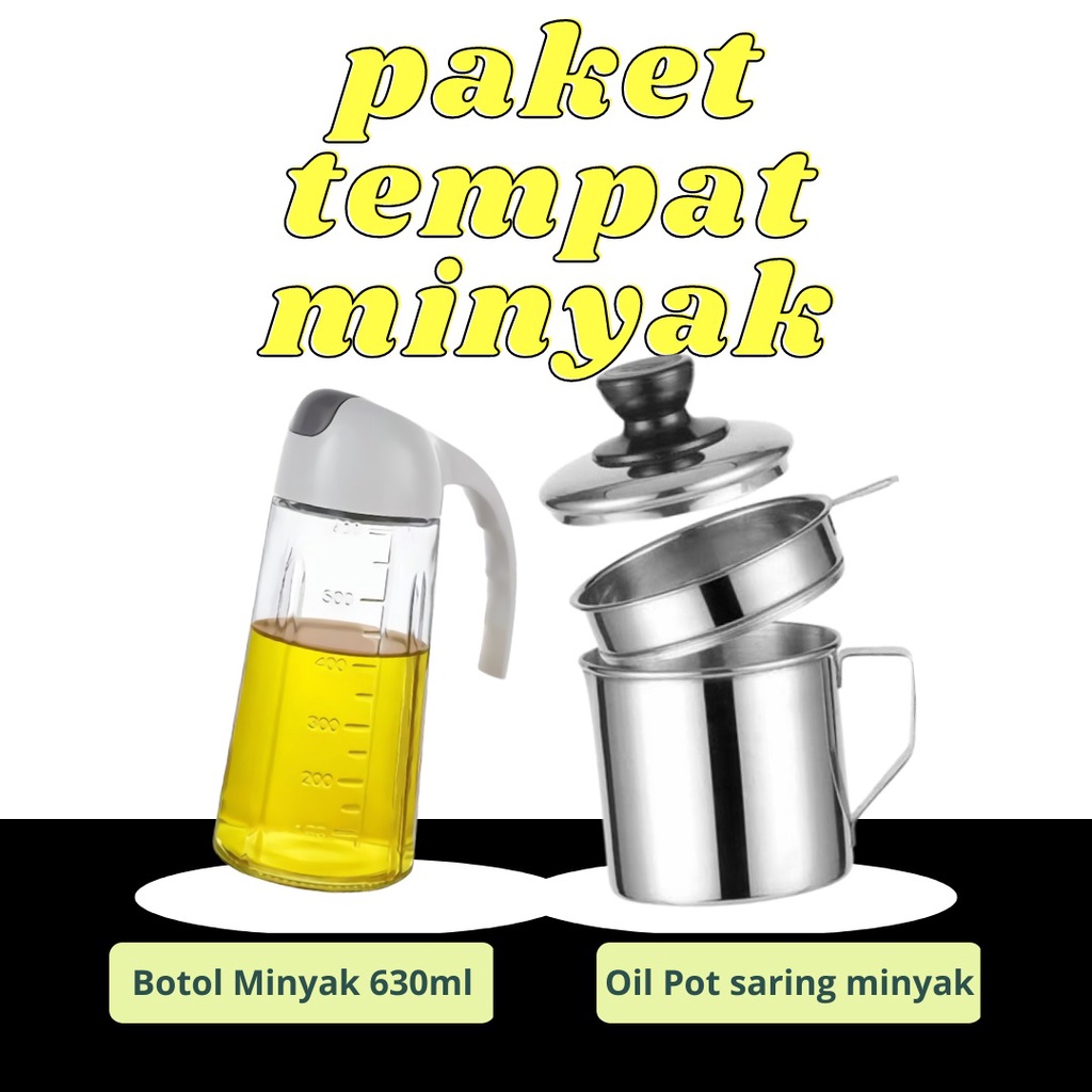 GOS -PAKET TEMPAT MINYAK {Oil POt + Botol Minyak}