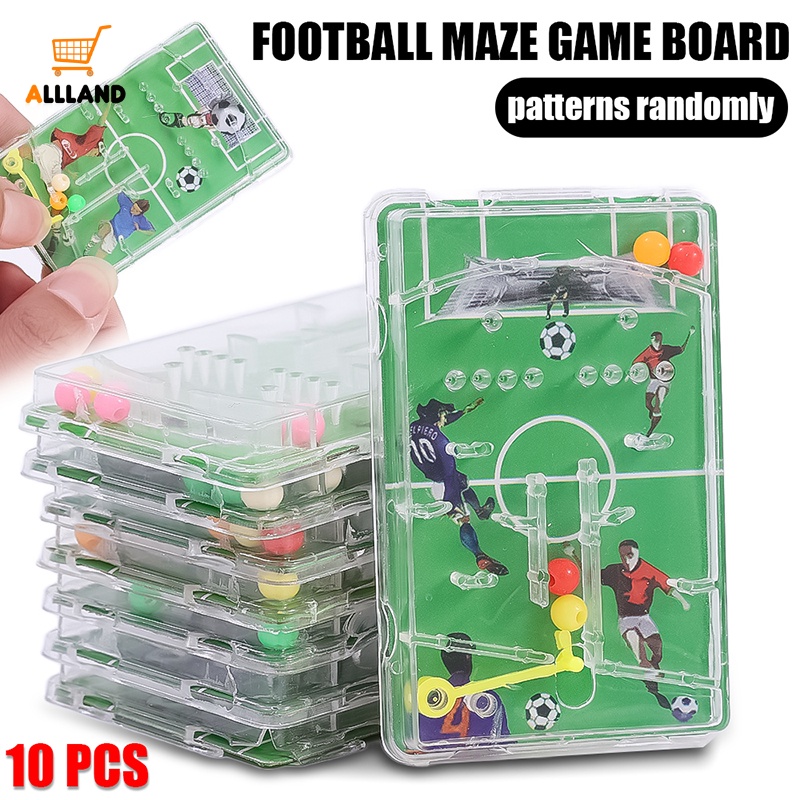 10pcs/set Mainan Jari Labirin Sepak Bola Mini Kreatif/Alat Peraga Permainan Papan Pinball Sepak Bola Menarik/Puzzle Pelatihan Tangan Otak Anak Mainan Kecil