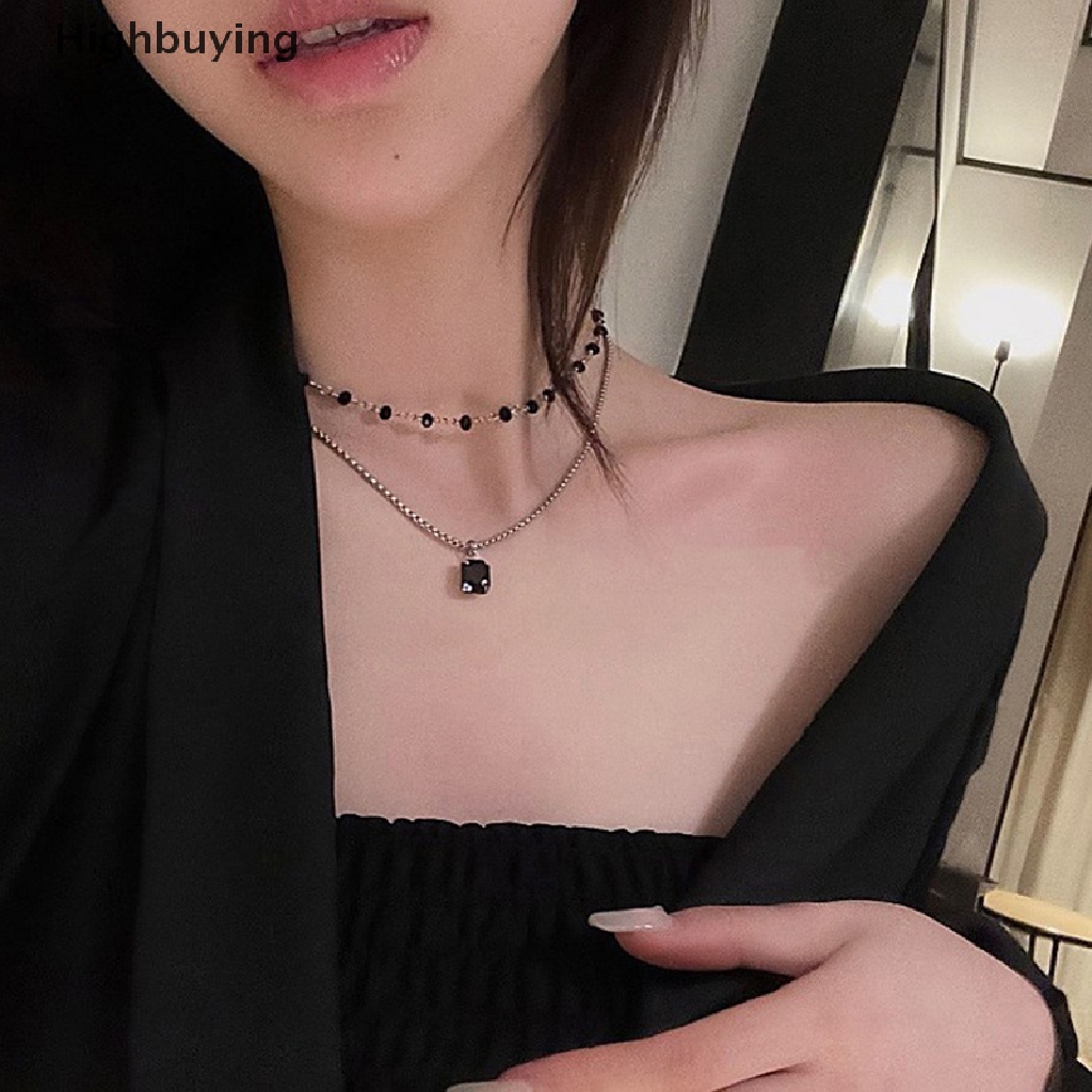 Hbid Wanita Choker Kalung Double Layer Beads Necklace Hadiah Untuk Teman Warna Perak Geometris Kalung Grosir Kerah Perhiasan Glory