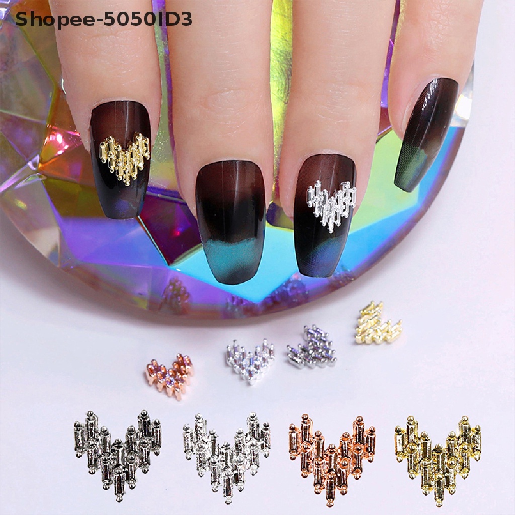 [HOT] 10pcs DIY Glitter 3D Nail Art Dekorasi Manik-Manik Alloy Berlian Imitasi Pesona Tips Lucu [ID]