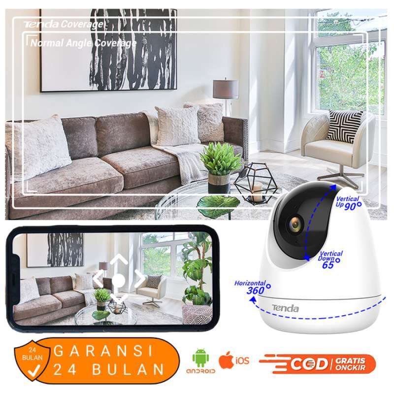 CAMERA CCTV TENDA CP6 / CP-6 IP CAM 2K 3MP SECURITY KAMERA CCTV INDOOR PAN TILT GARANSI RESMI