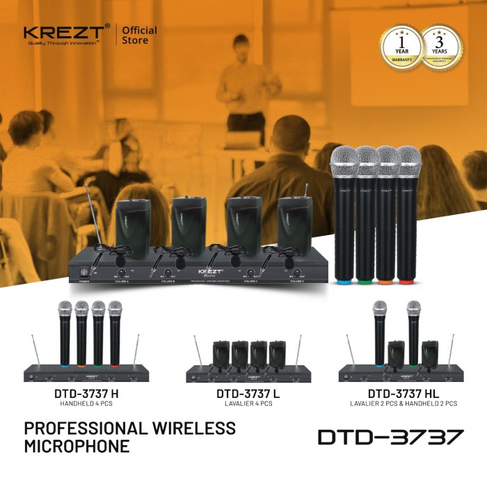 PROFESSIONAL WIRELESS MICROPHONE SYSTEM KREZT DTD-3737 - Lavalier