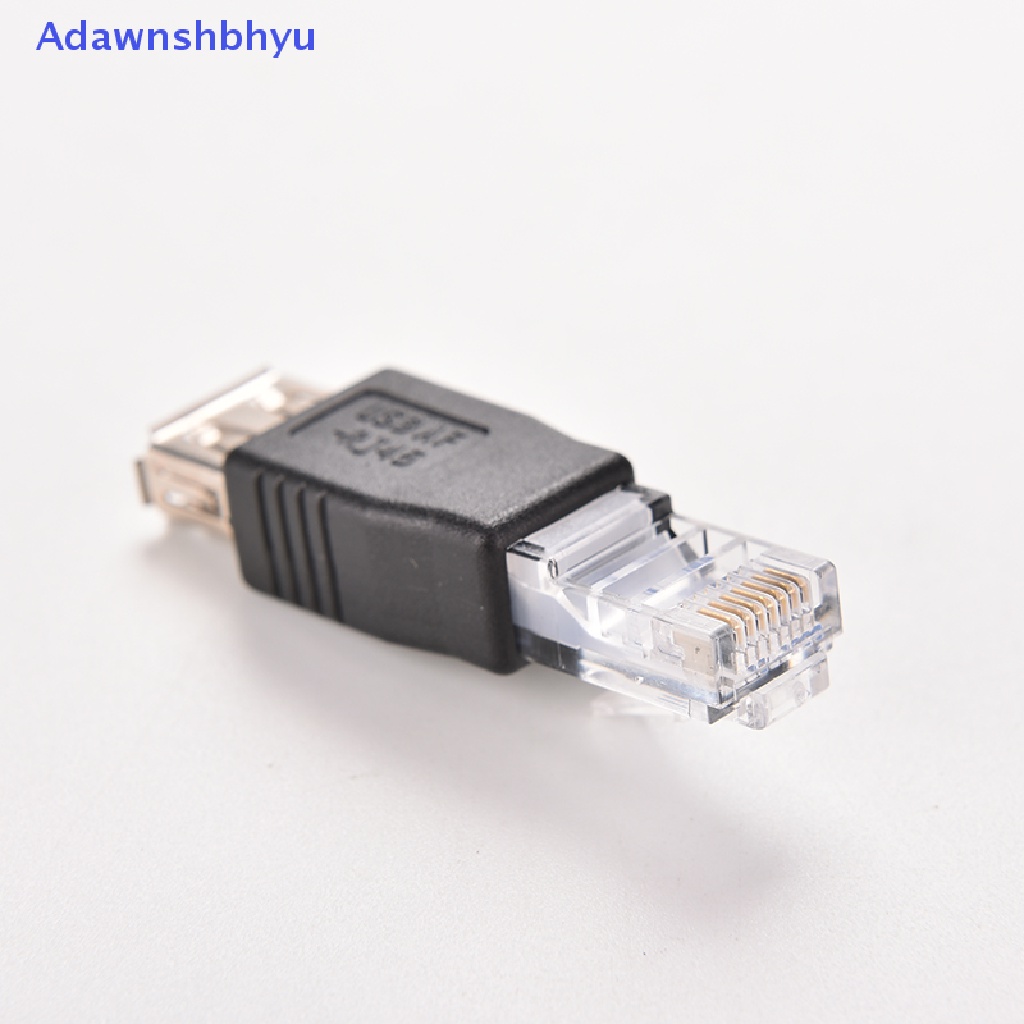 Adhyu RJ45 Male to USB AF A Female Adapter Socket Jaringan LAN Ethernet Router Plug ID