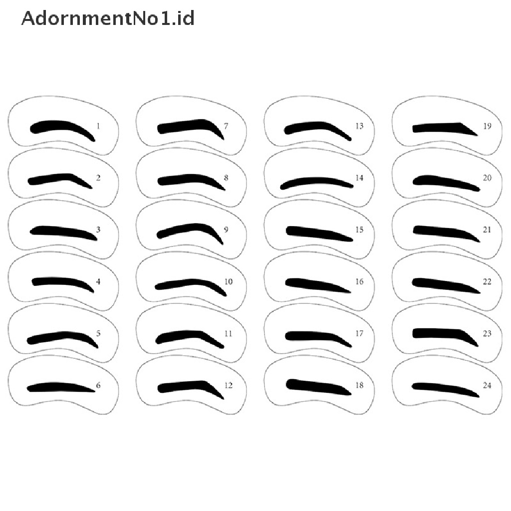 [AdornmentNo1] 24pcs Pembentuk Alis Membentuk Stensil Grooming Charm Brow Card Template Makeup [ID]