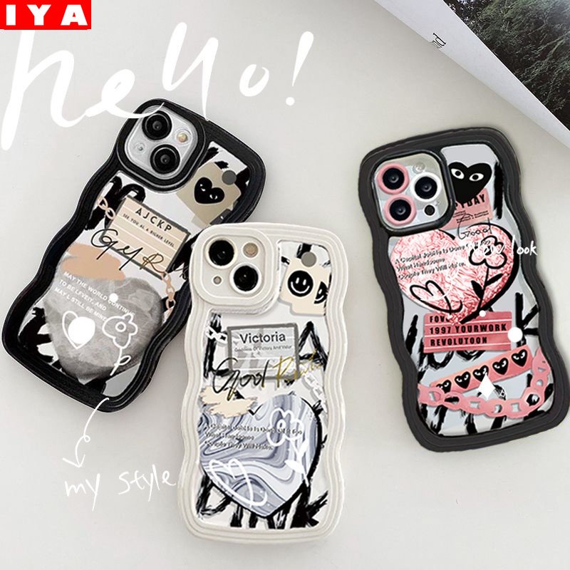 Soft Case Realme 10 Realme C21Y C25Y C11 C35 C33 C31 C30 9i 8i 6i 5s 5i 7i C15 C25 C12 C20 C3 C2 C1 Narzo 50A Motif Bunga Keberuntungan Fashion Smiley Doodle Love Heart Wavy Phone Cover