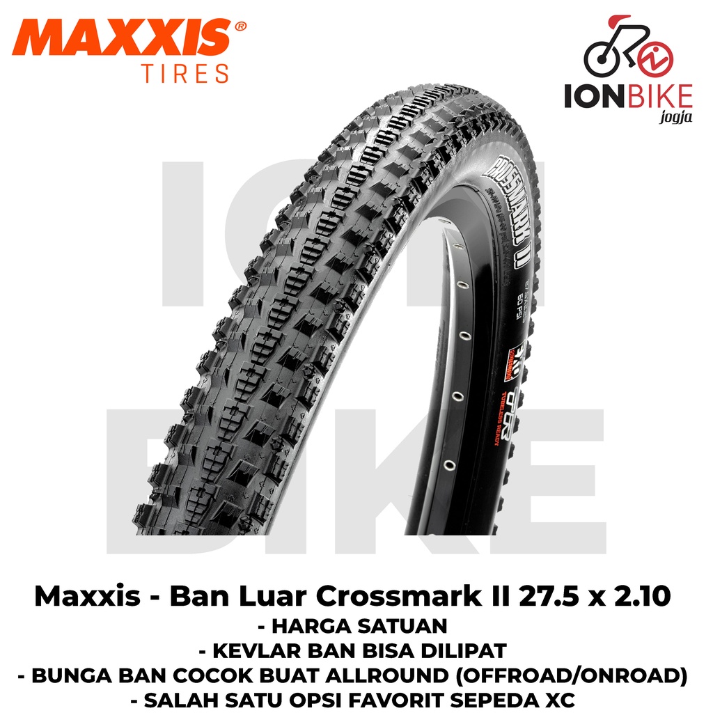 Ban Luar Maxxis Crossmark 2 27.5 x 2.10 Kevlar Ban Sepeda MTB Gunung II 27.5x2.10 Offroad XC Aspal