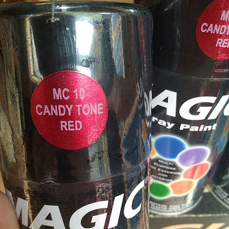 cat semprot pilok pilox magic spray paint magic candytone red MC 10 300cc bening merah candy tone merah