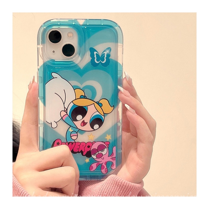 Kartun The Powerpuff Case Untuk Redmi 9C A1 9T 9C Nfc10 9A 10A Redmi Note11 10 10s 9 11s Note10 Note11 Note9 Note10s Love Hati Bening Airbag Shockproof Soft Tpu Cover