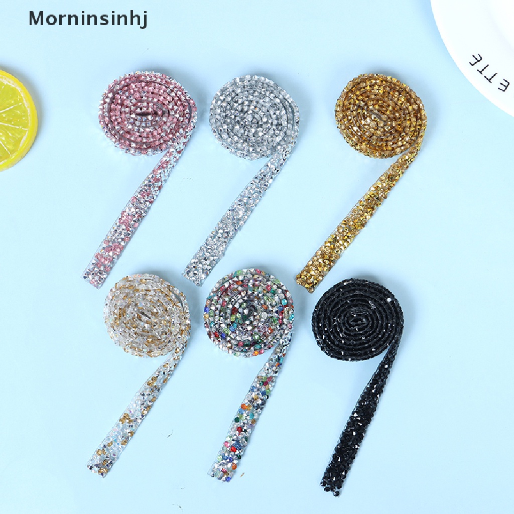 Mornin 1yard Hiasan Jahit Motif Kristal Fix Rhinestone Tape Pita Dengan Rhinestones id