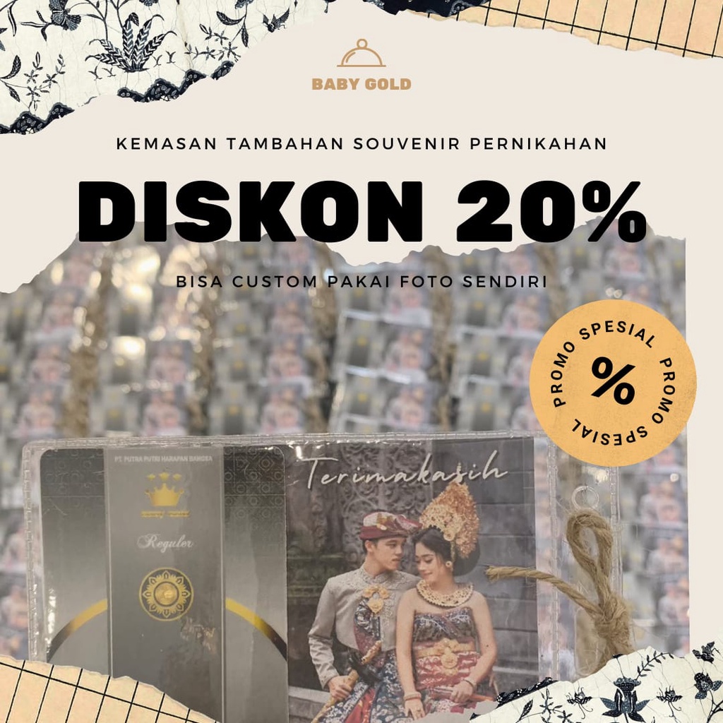 [ TAMBAHAN ] Kemasan THR Lebaran Ramadhan idul fitri FREE Desain Custom Foto Souvenir Wedding Pernikahan Giveaway Hadiah Babygold Emas Onlineshop Jualan Sunat Ulang Tahun Birthday Nama Desain