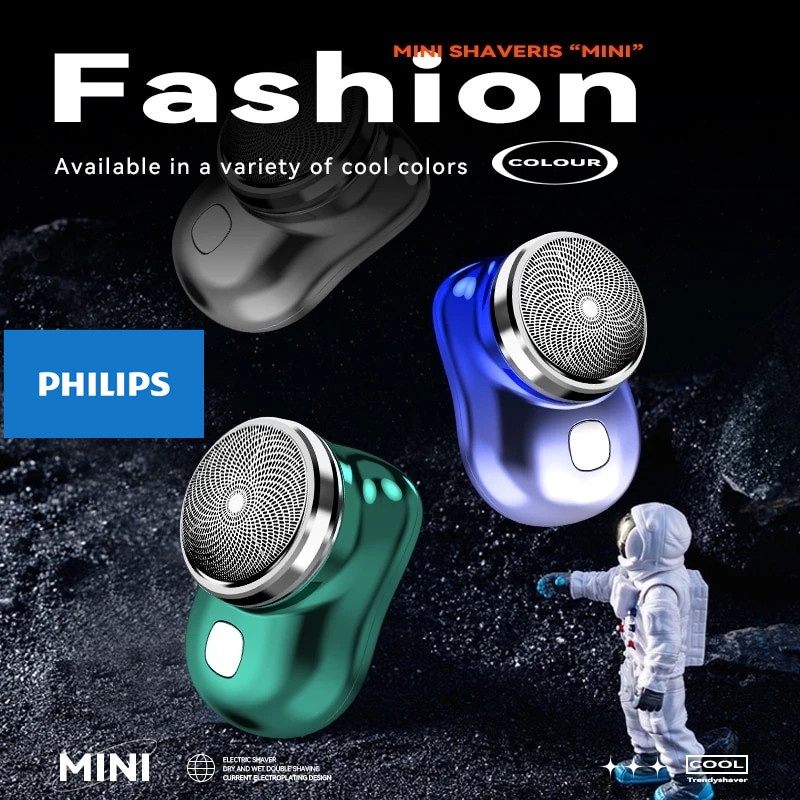 Philips Alat Cukur Mini USB Portable Electric Razor Untuk Pria Rechargeable Wet Dry Alat Cukur Elektrik Tanpa Sakit