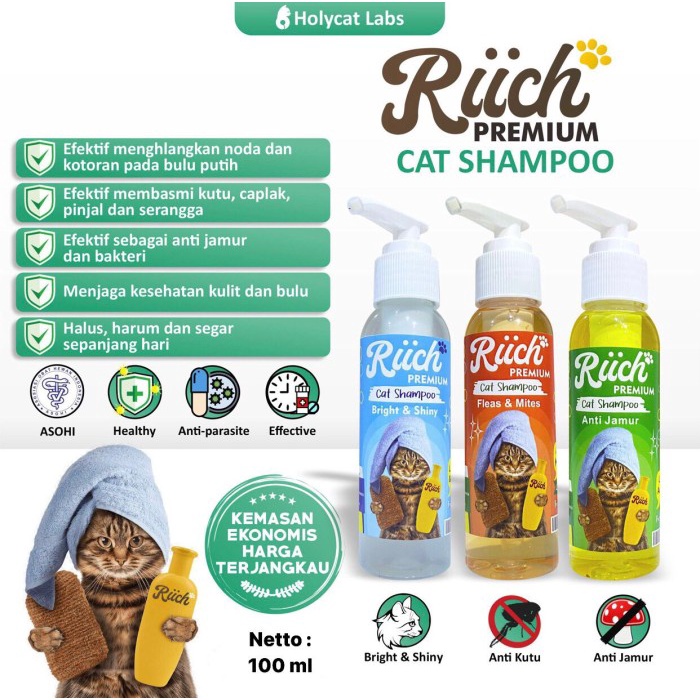 Rich Shampo Kucing Anti Kutu, Jamur 100ml