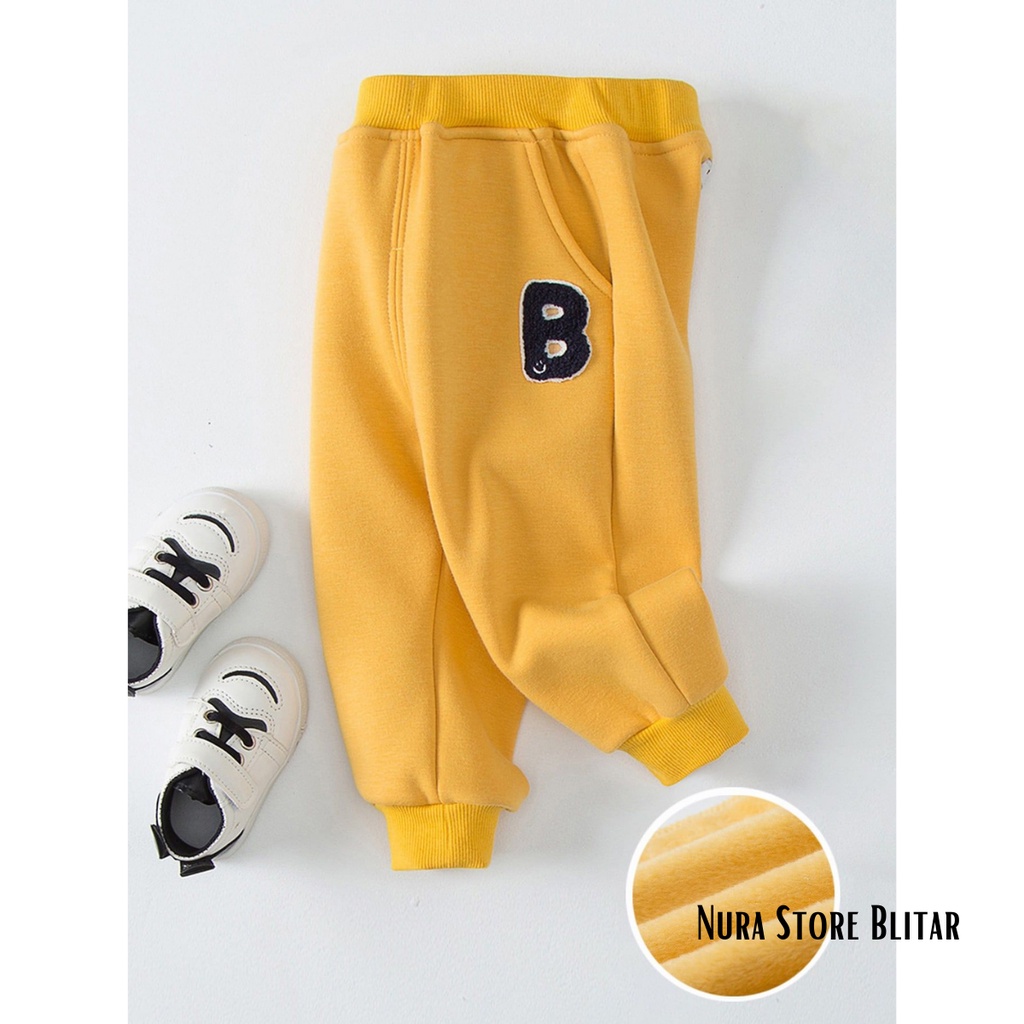 Joger Pants Celana Panjang Anak Perempuan Laki Laki Harian Custom Inisial Huruf Nama Ukuran Kecil Ta