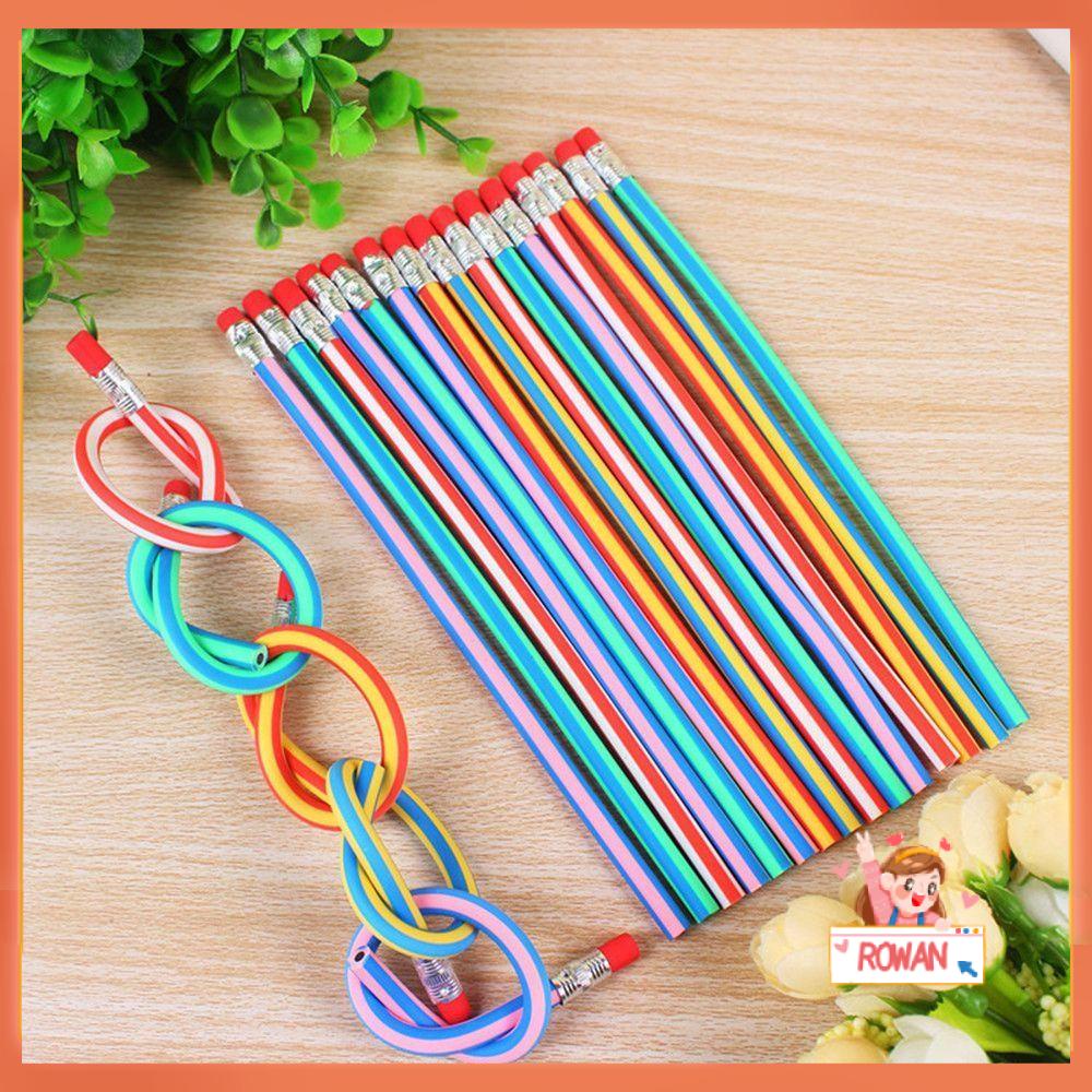 R-flower 10PCS/Set Pensil Kreatif Alat Tulis Warna-Warni Karet Pensil Mainan Magic Soft Pencil
