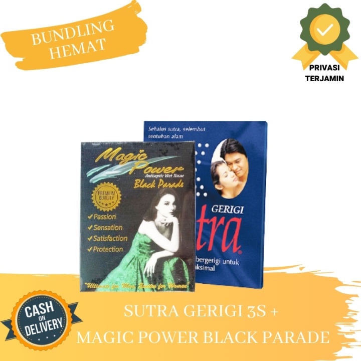 Kondom Sutra Biru  3s + Tisu Magic Power Black Parade 6s