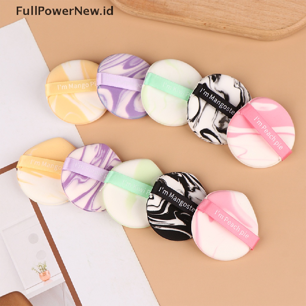 Power 7Pcs Spons Makeup Puff Bedak Kosmetik Bulat Kering Dan Basah Untuk Bedak Wajah ID