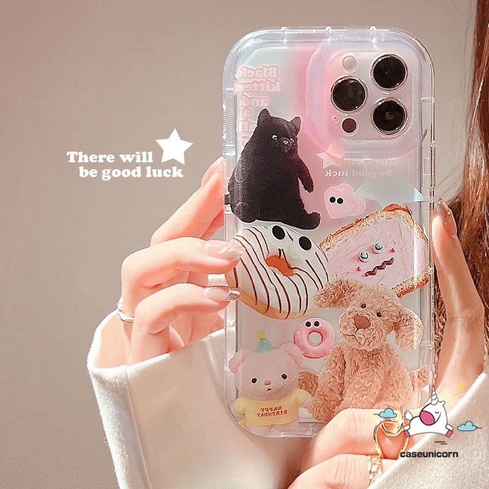 Soft Airbag Shockproof Case Untuk Redmi A1 12C 10C 9 10 9T 9C NFC 10A 9A POCO F4 Redmi Note 10 11 10s 11s 9 8 Note10 Note9 Note11 Stiker Lucu Beruang Kelinci Kucing Anjing Kartun Penutup Belakang