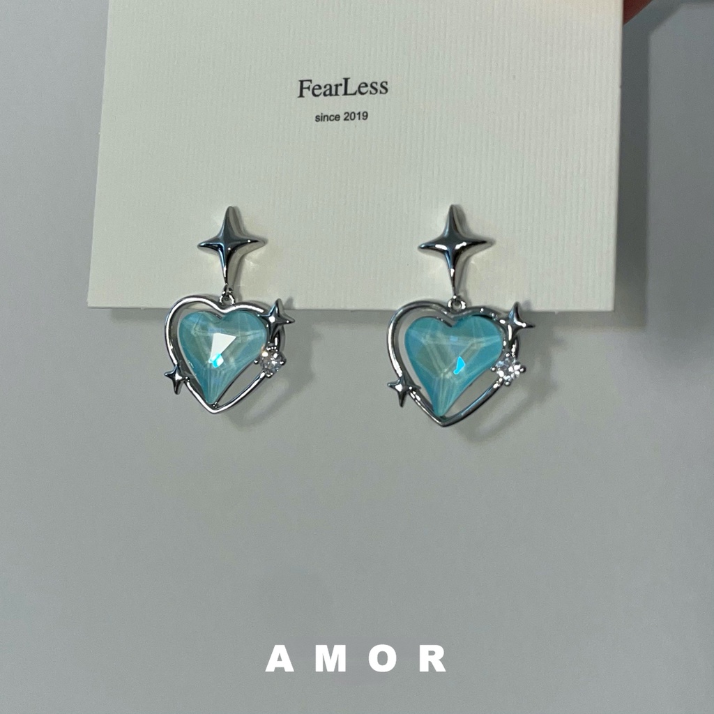 love earrings summer Multi-section micro-flash earrings Korean style Niche design female