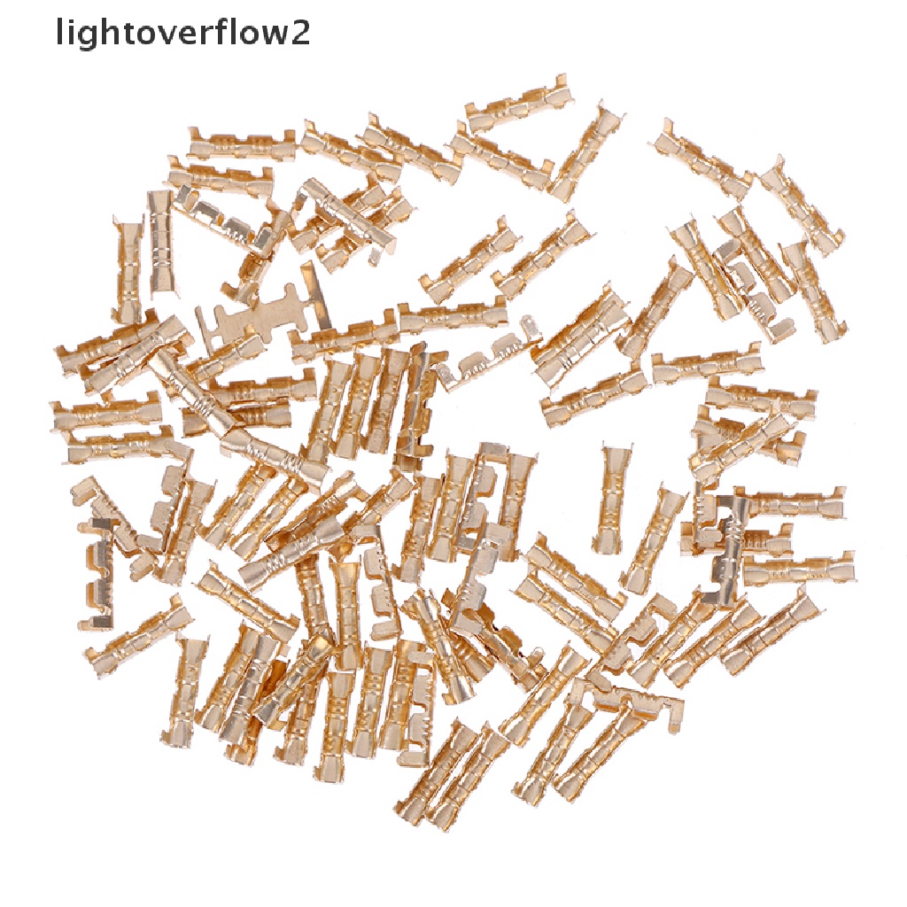 [lightoverflow2] 100pcs Kuningan Tembaga 0.5-1.5mm 2 crimp Konektor Listrik Kawat terminal kit [ID]