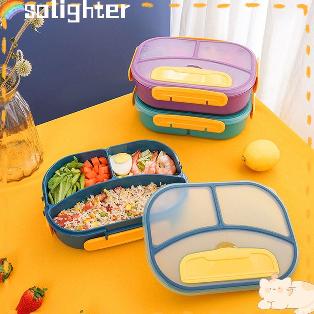 Solighter Lunch Box Anti Bocor Sealed Waterwash Microwave 4sekat