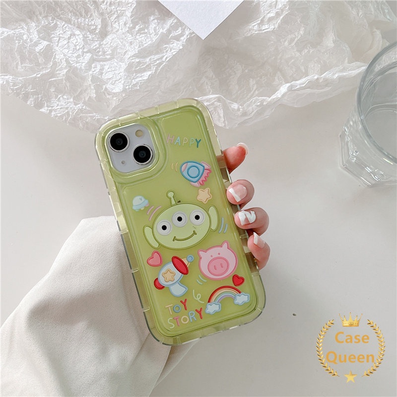 Kartun Airbag Case Realme C25Y C33 C35 C25 C12 C21Y C11 2020 C25s Realme 6i 5c20 C20A C3 C1 C11 2021 5i C2 C15 5s Cute Toy Story Buzz Lightyear Alien Lembut Shockproof Cover