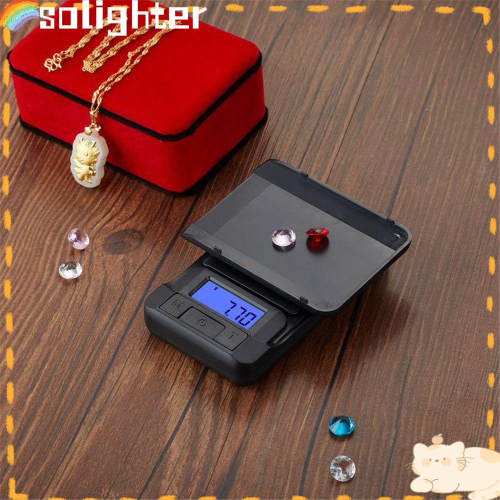 Solighter Timbangan Elektronik Mini Alat Dapur Untuk Perhiasan Presisi Tinggi 500g/0.01g 200g/0.01g 500g/0.1g