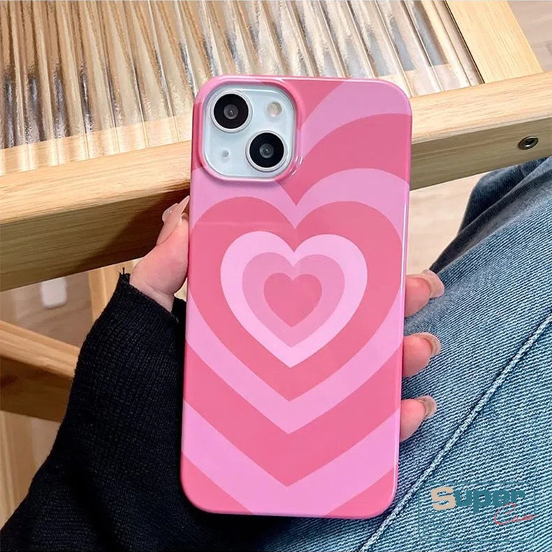 IPHONE Ins Fashion Cinta Hati Gradien Glossy Case Kompatibel Untuk Iphone7 8 Plus13 11 14 12 Pro Max X XR XS Max SE 2020 Kamera Perlindungan Shockproof Lembut Tpu Penutup Belakang