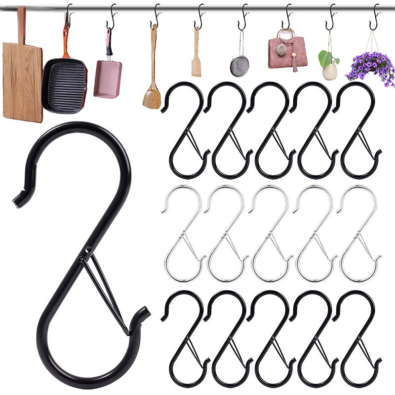Gesper Desain S-shape Hook Windproof Clothes Celana Gantungan Pot Tanaman Peralatan Dapur Rak Gantung Heavy Duty Serba Serbi Finishing Rak Perlengkapan Organizer Tahan Lama