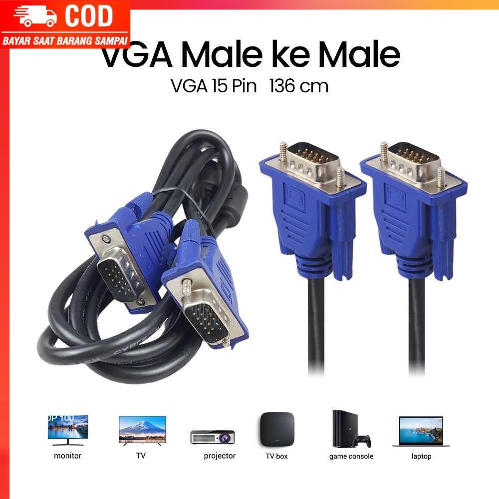 ( 100% BARANG ORI ) Kabel VGA 15 Pin Male ke Male