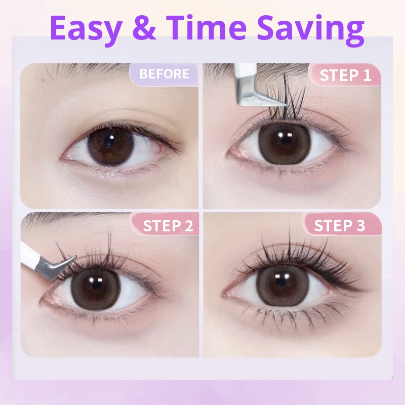 Akane Zora 3D Bulu Mata Eyelash Extension Tanam Eyelash Extension Fish Tail Panjang Campuran