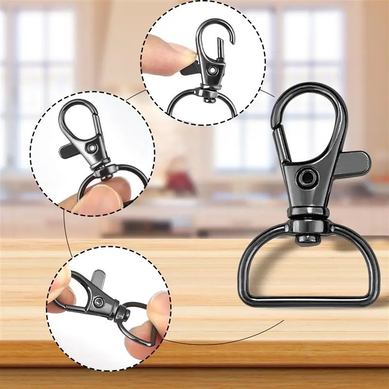 [Harga Grosir] Jepit Putar D Cincin/alloy Lanyard Snap Hooks Clip/Zinc-alloy Zipper Fastener/Snap Hook Untuk Gantungan Kunci Tas Gesper DIY Aksesoris