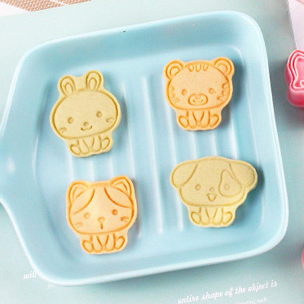 R-FLOWER 8pcs /set Cetakan Biskuit DIY Alat Kue Kucing Anjing Gajah|Cetakan Kue Plastik Lion