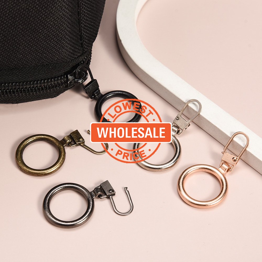 [Harga Grosir] 1Pcs Kepala Resleting Logam Dapat Dilepas Bulat/Perbaikan Tas Pakaian Koper Ransel Penarik Resleting/Universal Craft Zip Handle Gesper Aksesoris