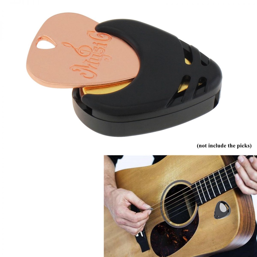 5pcs Hitam Plastik Stick on Guitar Pick Holder Untuk Penempatan Picks Gitar Akustik/Bass/Ukulele Nyaman