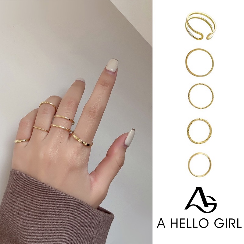 Japan and South Korea New Simple Personality Niche Design Cold Wind Ring INS Trend Fashion Accessories Jewelry Gifts