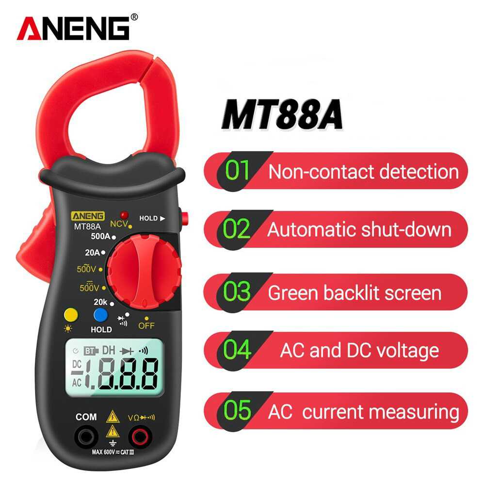 (BISA COD) FTIHSHP ANENG Digital Multimeter Voltage Tester Clamp - MT88A